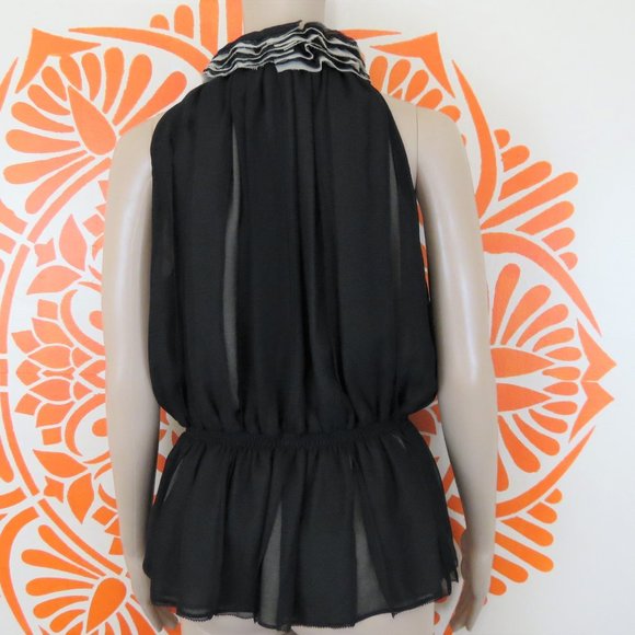 Robert Rodriguez Sheer Sleeveless Ruffled Blouse S - Picture 2 of 2